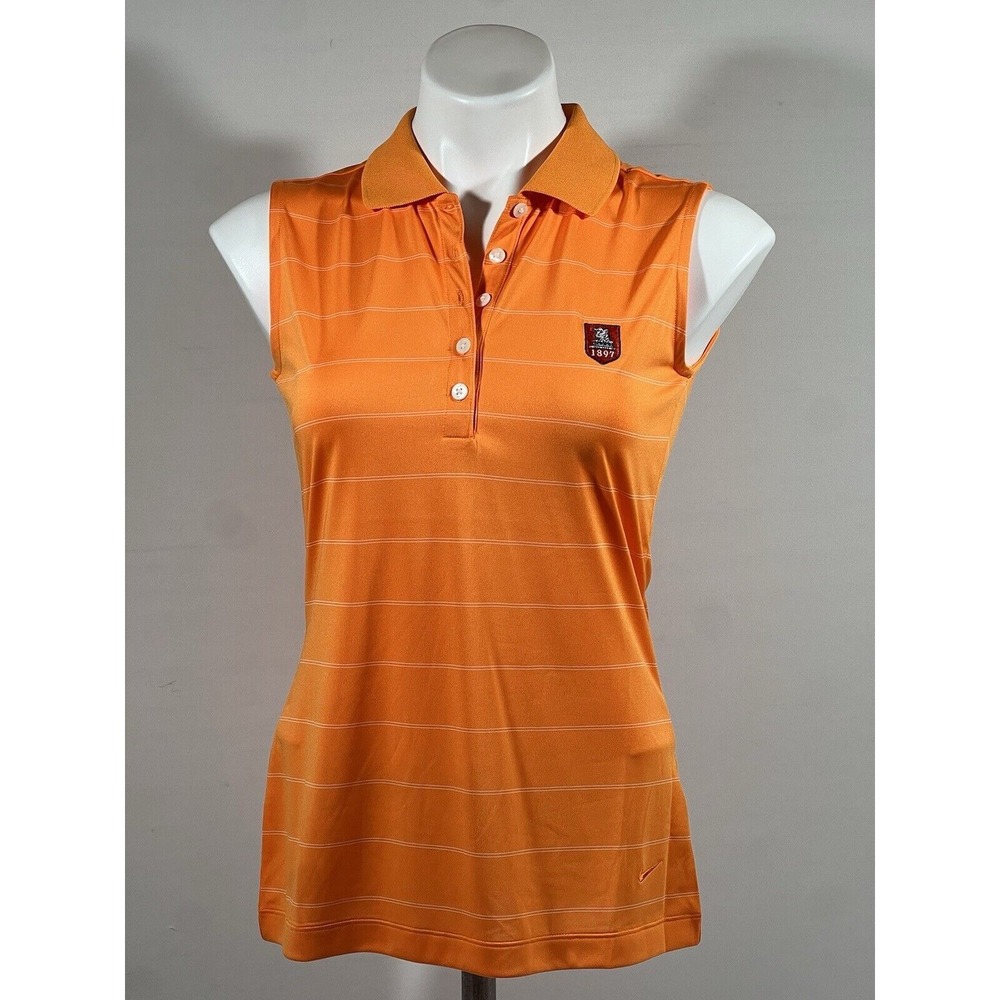 Nike Golf Womens XS Dri Fit Tank Top Orange Athletic Sleeveless Sport